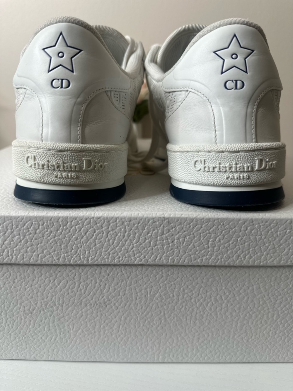 Christian Dior One Sneaker Oblique White Deep Blue Size 37.5 Authentic Luxury - Picture 8 of 16